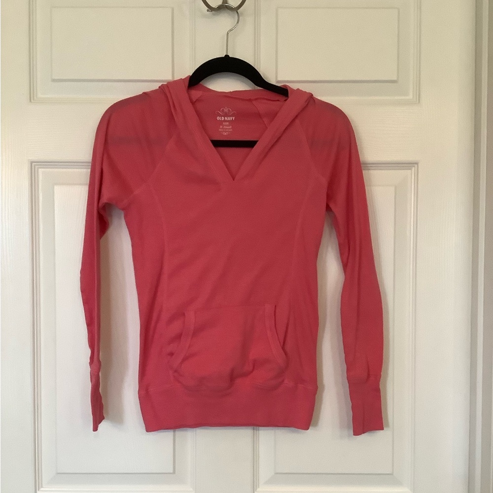Old Navy Light Salmon Pink Lightweight Hoodie Top, Size XS
